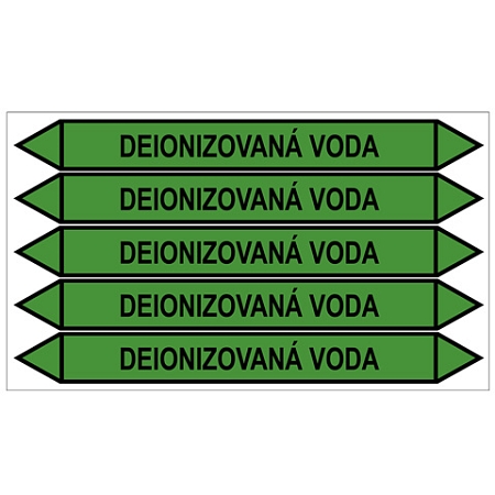 Značení potrubí, deionizovaná voda